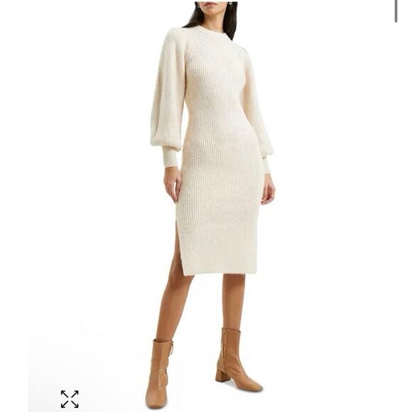 French Connection Women's Kessp Puff-Sleeve Midi Sweater Dress XS NWT - Picture 1 of 13